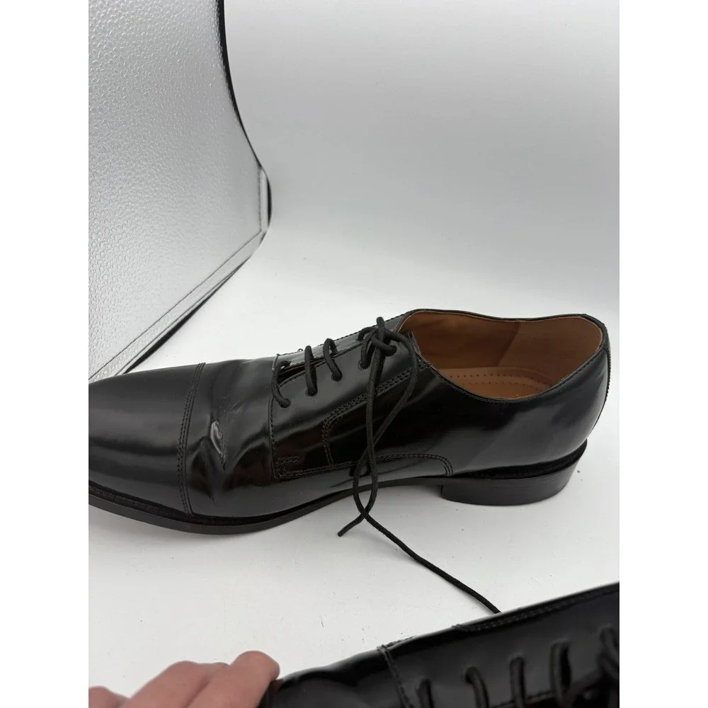 Bostonian Shoes‎ Mens Size 12 Black Leather Cap Toe Lace Up Oxford Dress Comfort